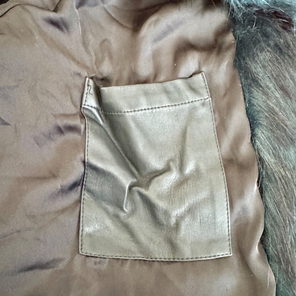 Free People Frankie Faux Fur Coat Moss Green Women's Size S - Picture 12 of 13